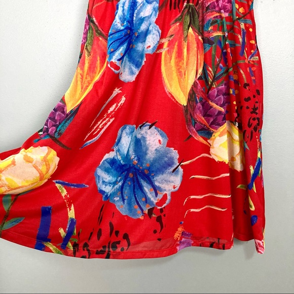 Desigual Miranda Flutter Sleeve Dress Women’s Size M Surplice Neckline Floral - Picture 4 of 9